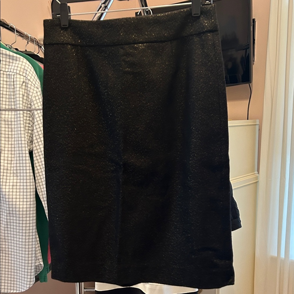 J. Crew Shimmering Black cashmere Pencil Skirt